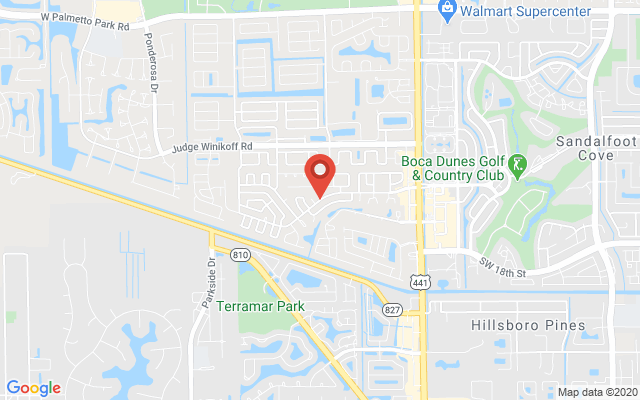 Google map image of location SW Sandalfoot Blvd, Boca Raton, FL 33428, USA